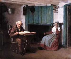 Thy Word is a Lamp unto My Feet and a Light unto My Path Oil painting by Eastman Johnson