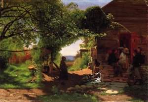Union Soldiers Accepting a Drink by Eastman Johnson Oil Painting