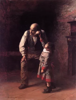 What the Shell Says by Eastman Johnson Oil Painting