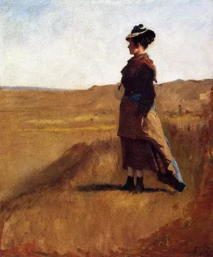 Woman on a Hill by Eastman Johnson Oil Painting