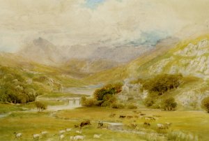 Aproaching Storm at Campel Curig Wales Oil painting by Ebenezer Wake Cook