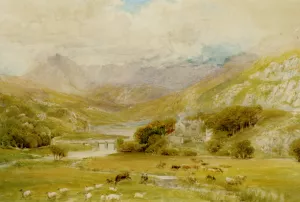 Aproaching Storm at Campel Curig Wales Oil painting by Ebenezer Wake Cook