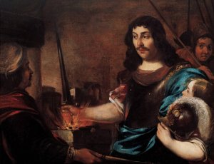 The Heroism of Caius Mucius Scaevola by Eberhart Keilhau Oil Painting