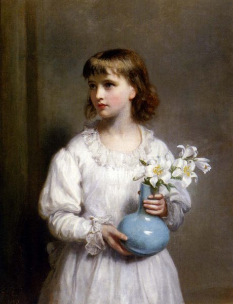 The Blue Vase by Eden Upton Eddis - Hand-Painted Oil Painting Reproduction