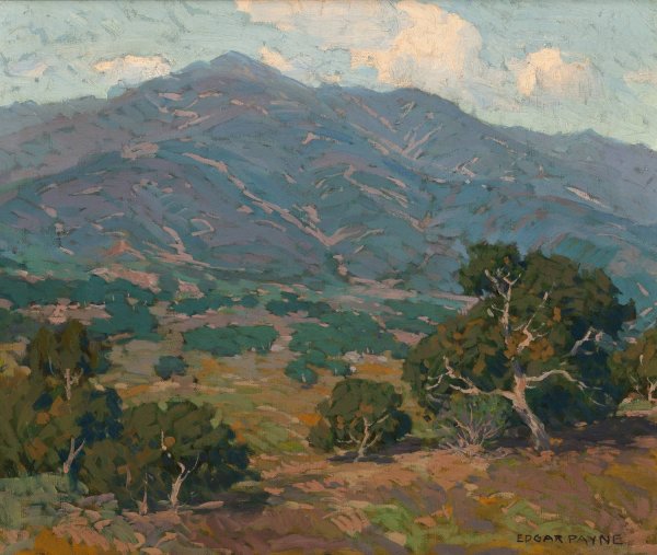 California Foothills with San Gabriel Mountains in the Distance by Edgar Alwin Payne - Hand-Painted Oil Painting Reproduction