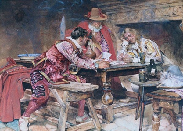 Plucking the Pigeon by Edgar Bundy - Hand-Painted Oil Painting Reproduction