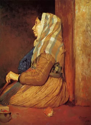 A Roman Beggar Woman Oil painting by Edgar Degas