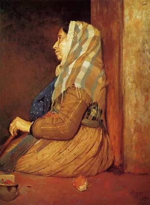 A Roman Beggar Woman painting by Edgar Degas