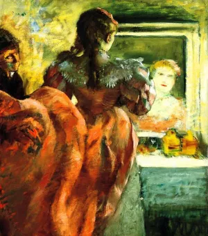 Actress Before the Mirror in Her Dressing Room by Edgar Degas - Oil Painting Reproduction