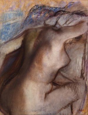 After the bath, woman drying herself by Edgar Degas Oil Painting