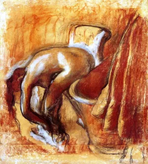 After the Bath, Woman Drying Herself by Edgar Degas Oil Painting