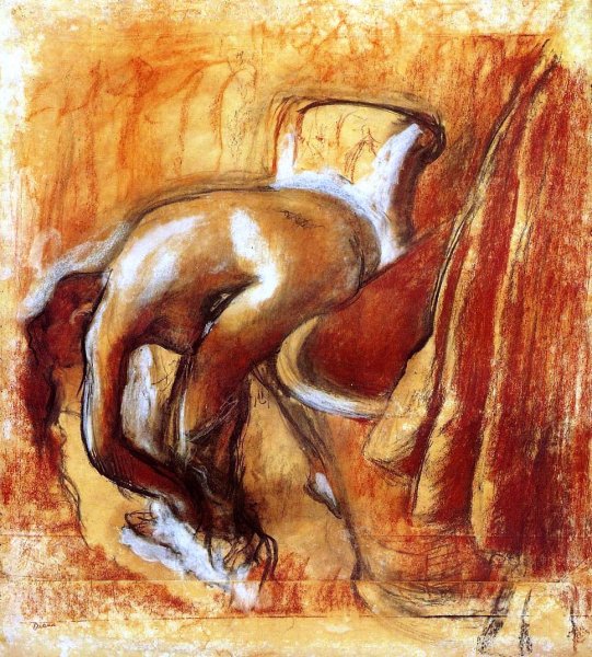 Main Product Photo of After the Bath, Woman Drying Herself Painting by Edgar Degas