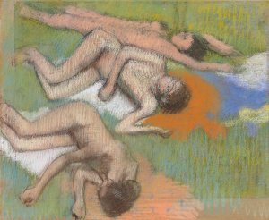 Apres le bain, trois femmes nues by Edgar Degas Oil Painting