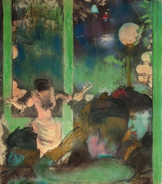 Main Product Photo of At the Cafe des Ambassadeurs Painting by Edgar Degas