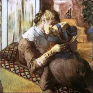 At the Milliner's painting by Edgar Degas