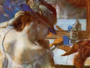 At the Mirror by Edgar Degas Oil Painting