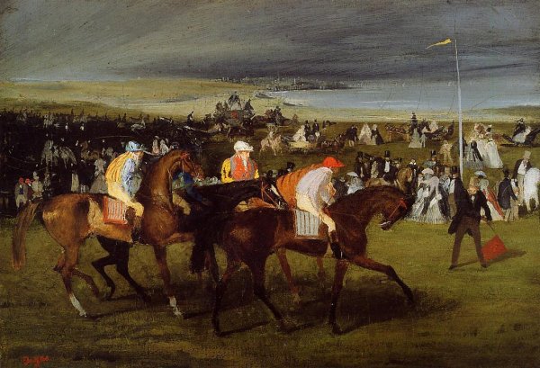 Main Product Photo of At the Races: the Start Painting by Edgar Degas