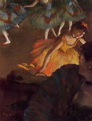 Ballerina and Lady with a Fan painting by Edgar Degas