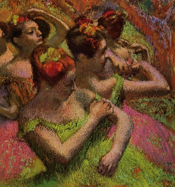 Ballerinas Adjusting Their Dresses by Edgar Degas - Hand-Painted Oil Painting Reproduction