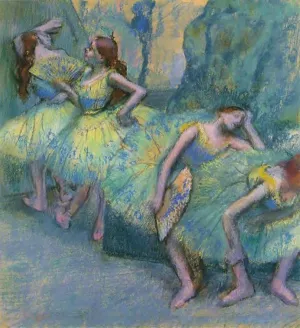 Ballet Dancers in the Wings by Edgar Degas - Oil Painting Reproduction