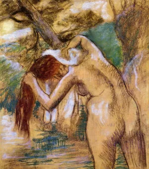 Bather by the Water Oil painting by Edgar Degas