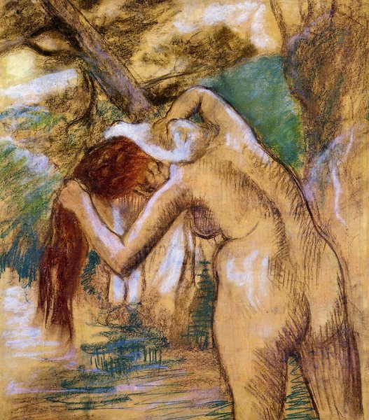 Bather by the Water by Edgar Degas - Hand-Painted Oil Painting Reproduction