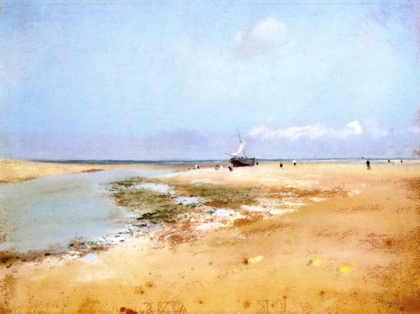 Main Product Photo of Beach at Low Tide II Painting by Edgar Degas