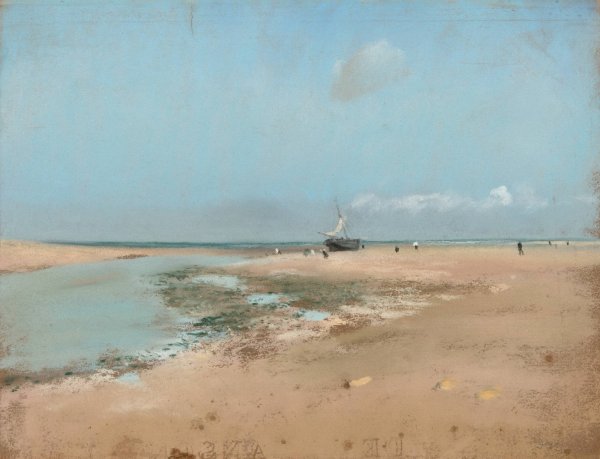 Beach at Low Tide  by Edgar Degas - Hand-Painted Oil Painting Reproduction