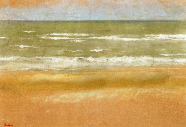 Beach at Low Tide by Edgar Degas - Hand-Painted Oil Painting Reproduction