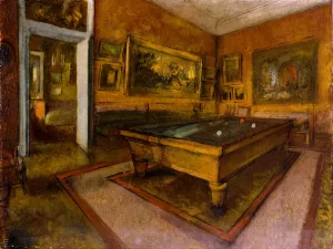 Billiard Room at Menil-Hubert by Edgar Degas Oil Painting