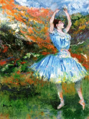 Blue Dancer, at the Ballet by Edgar Degas Oil Painting