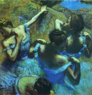 Blue Dancers Oil painting by Edgar Degas