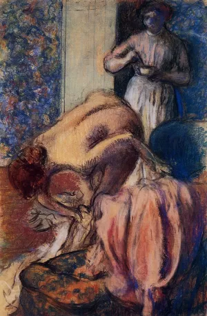 Breakfast After Bathing also known as The Cup of Coffee by Edgar Degas - Oil Painting Reproduction