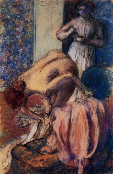 Main Product Photo of Breakfast After Bathing also known as The Cup of Coffee Painting by Edgar Degas