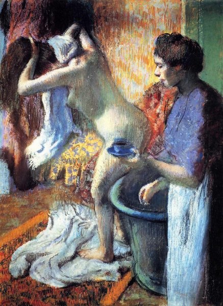 Breakfast After the Bath II by Edgar Degas - Hand-Painted Oil Painting Reproduction