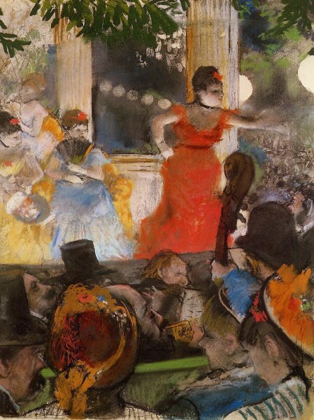 Cafe Concert-At Les Ambassadeurs by Edgar Degas - Hand-Painted Oil Painting Reproduction