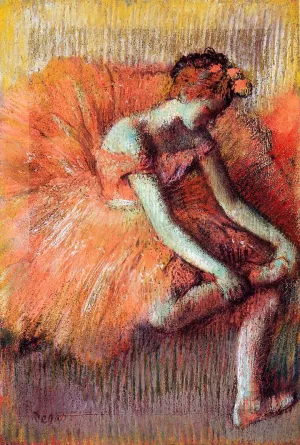 Dancer Adjusting Her Sandel by Edgar Degas - Oil Painting Reproduction