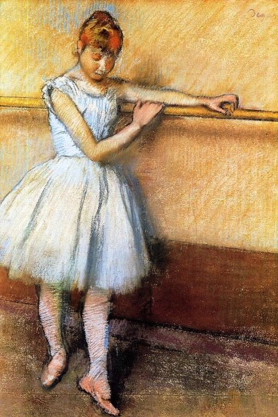 Main Product Photo of Dancer at the Barre Painting by Edgar Degas