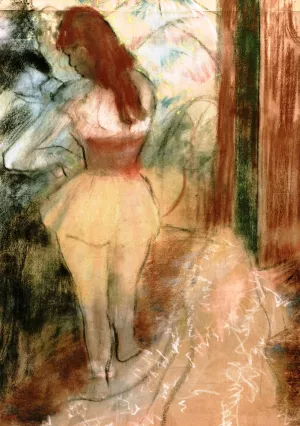 Dancer Dressing Herself painting by Edgar Degas