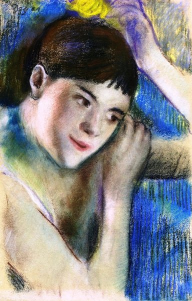 Dancer Fixing Her Hair by Edgar Degas - Hand-Painted Oil Painting Reproduction