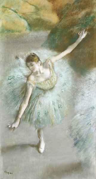 Dancer in Green  by Edgar Degas - Hand-Painted Oil Painting Reproduction