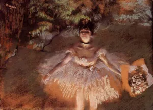 Dancer Onstage with a Bouquet by Edgar Degas Oil Painting