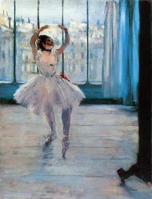 Dancer Posing by Edgar Degas - Oil Painting Reproduction
