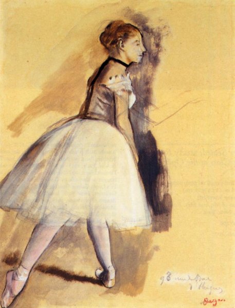 Main Product Photo of Dancer Standing Study Painting by Edgar Degas