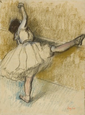 Dancer Stretching at the Bar by Edgar Degas Oil Painting