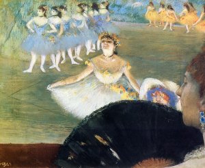 Dancer with a Bouquet of Flowers Oil painting by Edgar Degas
