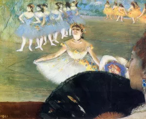 Dancer with a Bouquet of Flowers painting by Edgar Degas