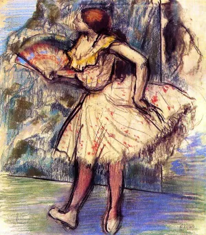 Dancer with a Fan by Edgar Degas - Oil Painting Reproduction
