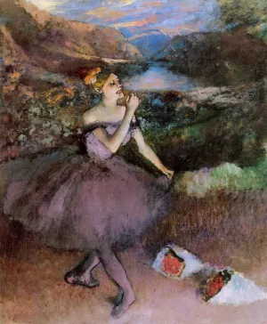 Dancer with Bouquets painting by Edgar Degas