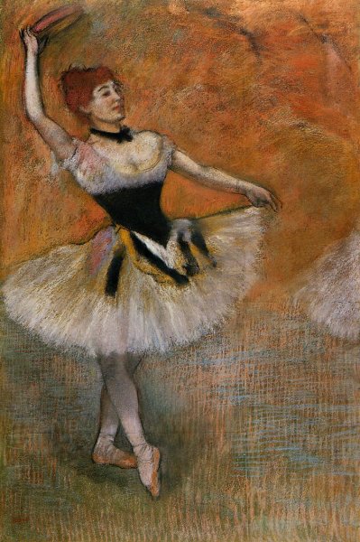Dancer with Tambourine by Edgar Degas - Hand-Painted Oil Painting Reproduction